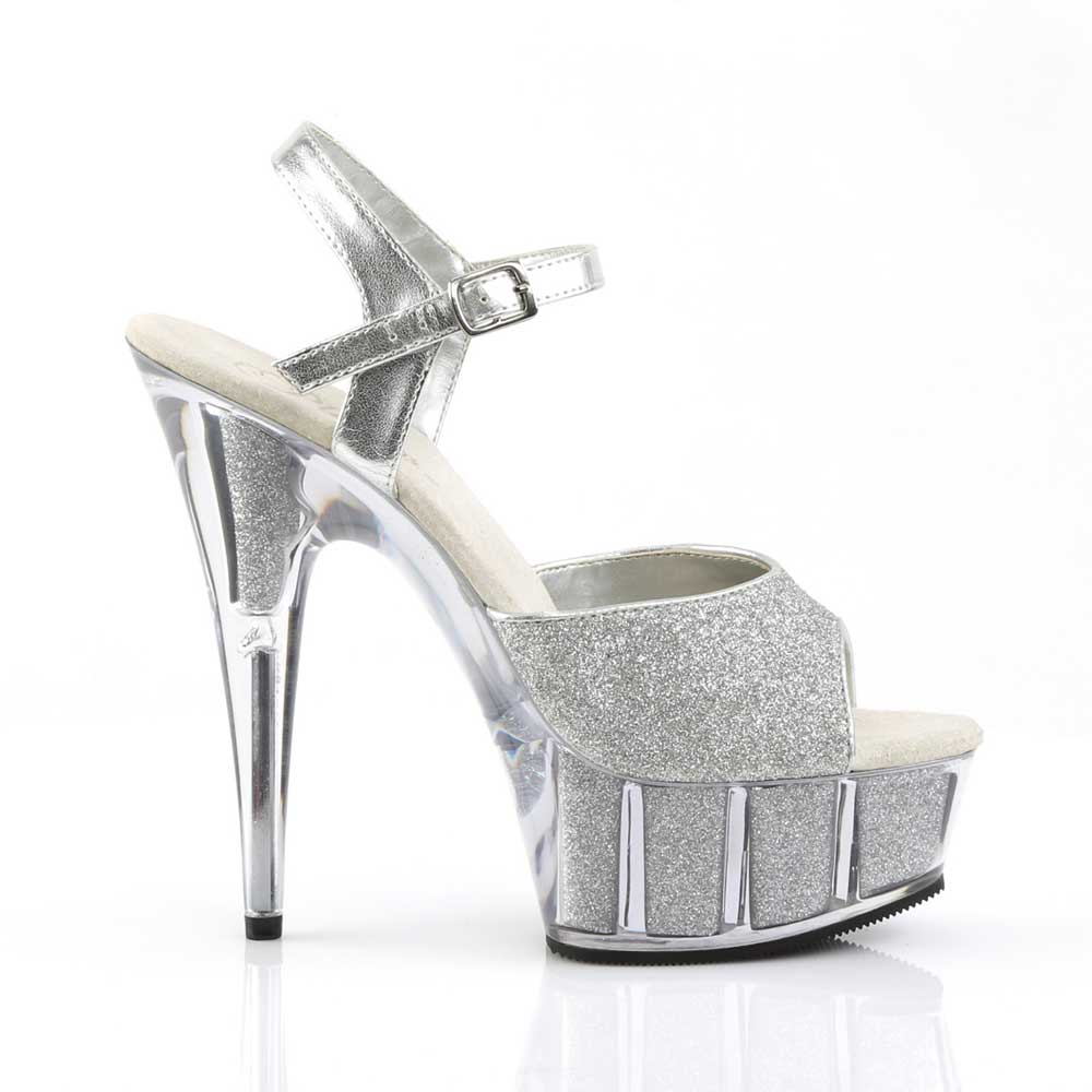 Pleaser - DELIGHT-609-5G Sandale à bride à la cheville - Couleur argent